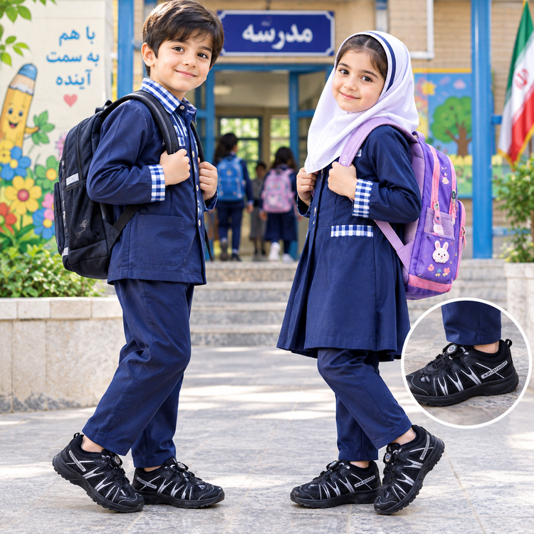 کفش اسپرت بچگانه سالومون دیسکی زیپلاین | سایز ۳۱ تا ۳۵ | سبک، راحت و بادوام | مناسب پیادهروی و بازی